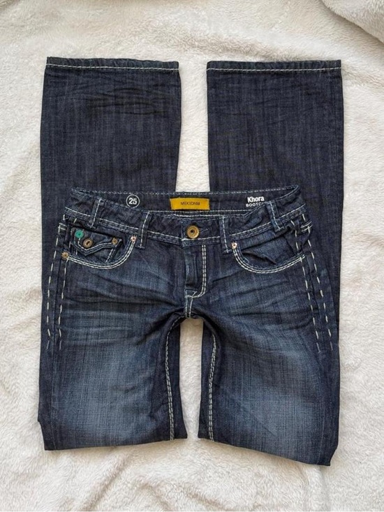 Mek Denim Denim - Mek USA DNM Khora Bootcut super low rise Jeans in Dark Indigo